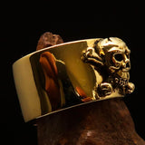 Excellent crafted Men's Pirate Band Ring Jolly Roger Skull - Solid Brass - BikeRing4u