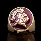 Perfectly crafted Men's Medieval Ring Brave Knight Red - Solid Brass - BikeRing4u