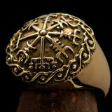 Excellent crafted Men's Viking save Journey Ring - solid Brass - BikeRing4u