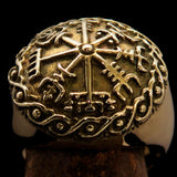 Excellent crafted Men's Viking save Journey Ring - solid Brass - BikeRing4u
