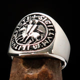 Excellent crafted Men's Templar Knights Seal Ring - Sterling Silver 925 - BikeRing4u