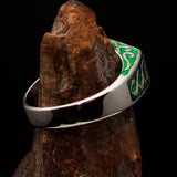 Perfectly crafted " as known as" Synonym Men's Ring green AKA - Sterling Silver - BikeRing4u