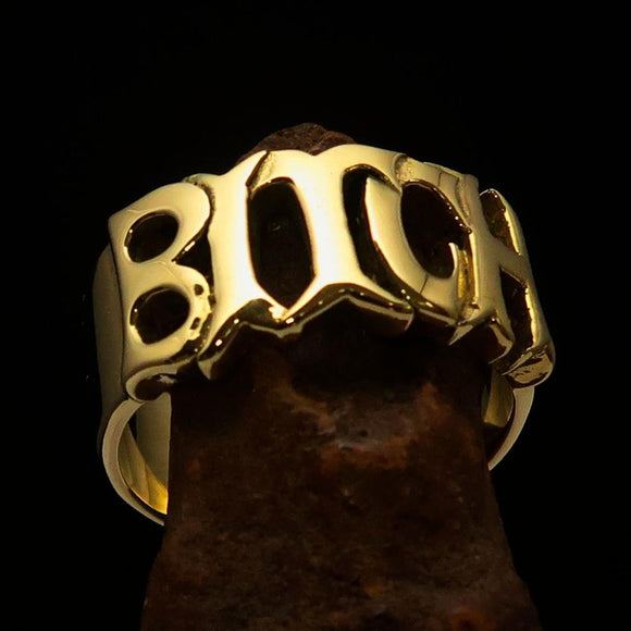 Excellent crafted One Word Bitch Ring - Solid Brass - BikeRing4u