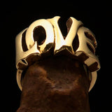 Excellent crafted One Word Love Ring - Solid Brass - BikeRing4u