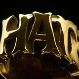 Excellent crafted One Word Hate Ring - Solid Brass - BikeRing4u