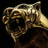 Excellent crafted Animal Ring Tiger Head - Solid Brass - BikeRing4u