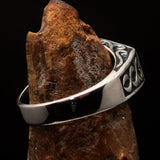 Perfectly crafted " as known as" Synonym Men's Ring black AKA - Sterling Silver - BikeRing4u
