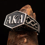 Perfectly crafted " as known as" Synonym Men's Ring black AKA - Sterling Silver - BikeRing4u