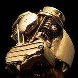 Excellent crafted Men's Panhead Engine Biker Ring - Solid Brass - BikeRing4u