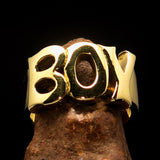Excellent crafted One Word Boy Ring - Solid Brass - BikeRing4u