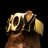 Excellent crafted One Word Boy Ring - Solid Brass - BikeRing4u