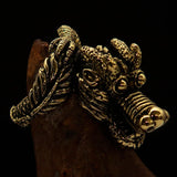 Excellent crafted Men's Dragon Ring - Solid Brass - BikeRing4u