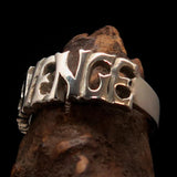Excellent Crafted Men's Sterling Silver Revenge Ring - BikeRing4u