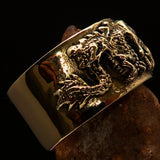 Excellent crafted Men's Two Dragon Ring - Solid Brass - BikeRing4u