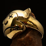 Excellent crafted Men's Teddy Bear Costume Ring - Solid Brass - BikeRing4u