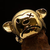 Excellent crafted Men's Teddy Bear Costume Ring - Solid Brass - BikeRing4u