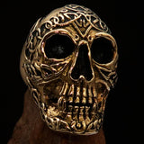 Excellent crafted Men's Celtic Skull Ring - Solid Brass - BikeRing4u