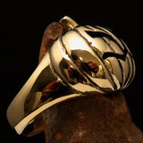 Excellent crafted Halloween Men's Pumpkin Ring - Solid Brass - BikeRing4u