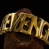 Excellent Crafted Men's one Word Revenge Ring - solid Brass - BikeRing4u
