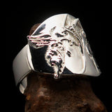 Excellent crafted mirror polished Men's Birth of Death Skeleton Ring - Sterling Silver - BikeRing4u