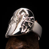 Excellent crafted mirror polished Men's Birth of Death Skeleton Ring - Sterling Silver - BikeRing4u