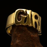 Excellent crafted One Word Girl Ring - Solid Brass - BikeRing4u