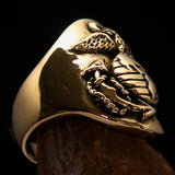 Excellent crafted Men's Marine's Military Ring - Solid Brass - BikeRing4u