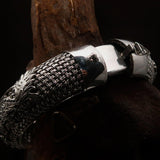 Stunning handcrafted Sterling Silver Dragon Bracelet - BikeRing4u