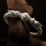 Stunning handcrafted Sterling Silver Two Dragon Ball Bracelet - BikeRing4u