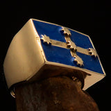 Perfectly crafted Men's Eureka Flag Ring Australian Rebel - solid Brass - BikeRing4u