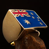 Perfectly crafted Men's Ring Flag of Australia - Solid Brass - BikeRing4u
