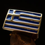 Perfectly crafted Men's Ring Flag of Greece - Solid Brass - BikeRing4u