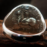 Men's Sterling Silver ancient Roman Coin Men's Ring Antonius Pius - BikeRing4u