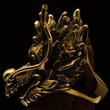 Excellent crafted Men's Animal Ring Male Dragon red eyes - Solid Brass - BikeRing4u