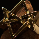 Excellent crafted Men's Aquarian Star Ring - Solid Brass - BikeRing4u