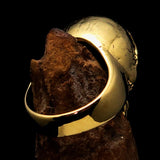 Excellent crafted Men's antiqued Head Shot Skull Ring - solid Brass - BikeRing4u