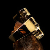 Excellent Crafted Men's Ned Kelly Outlaw Ring - Solid Brass - BikeRing4u