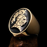 Perfectly crafted Men's Medieval Ring Brave Knight Black - Solid Brass - BikeRing4u