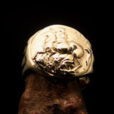 Men's ancient Greek Tetradrachm Horseman Ring Alexander the Great - Brass - BikeRing4u