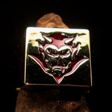 Perfectly crafted Men's Devil Ring Red - Solid Brass - BikeRing4u