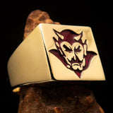 Perfectly crafted Men's Devil Ring Red - Solid Brass - BikeRing4u