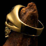 Excellent crafted Men's Skull Ring Black Eye of Ra - Solid Brass - BikeRing4u