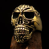 Excellent crafted Men's Biker Tribal Skull Ring - Solid Brass - BikeRing4u