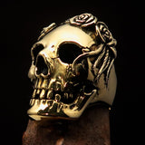 Excellent crafted Lady's Biker Granny Skull Ring - solid Brass - BikeRing4u