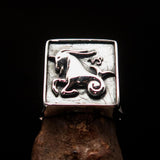 Excellent crafted Men's Zodiac Ring Star Sign Capricorn - Sterling Silver - BikeRing4u