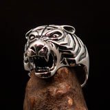 Excellent crafted Men's Animal Ring Male Tiger Sterling Silver 925 - BikeRing4u