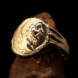Men's ancient Roman Coin Men's Ring Antonius Pius - Solid Brass - BikeRing4u
