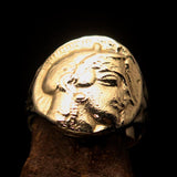 Men's Solid Brass ancient Greek Drachma Coin Ring Alexander the Great - BikeRing4u