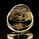 Men's ancient Corinthian Ring Greek Goddess Athena - Solid Brass - BikeRing4u