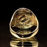 Men's Solid Brass ancient Greek Drachma Coin Ring Alexander the Great - BikeRing4u